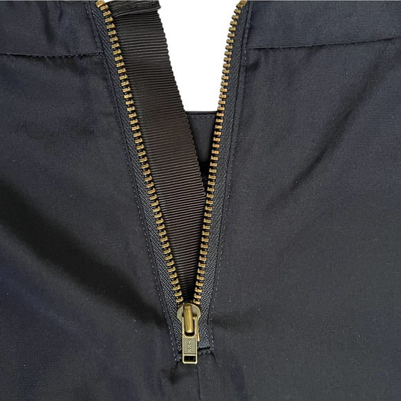 Uniqlo Silky Colorblock Short Sleeve Midi Shirt Dress Navy Black S - Picture 5 of 9